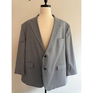 Oak Hill Mens Gray Plaid Blazer Two Button‎  Sport Coat 3XL